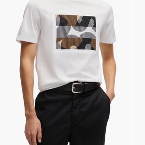 Boss White and Black Graphic Tee